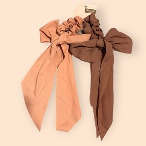 ✨ 3 for $20 ✨ Kitsch crepe scarf scrunchies w/ bow in terra cotta